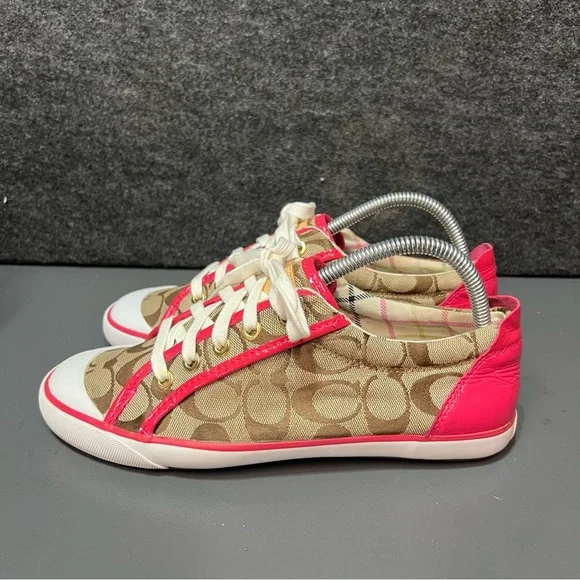 Coach Barrett Signature Brown Canvas Sneakers Women’s Size 8.5 - Picture 10 of 14